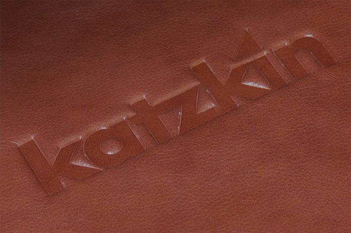 Katzkin Embossing on Red Leather Seat