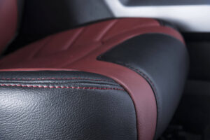 Katzkin Ford F-150 Red Leather Seat Stitching