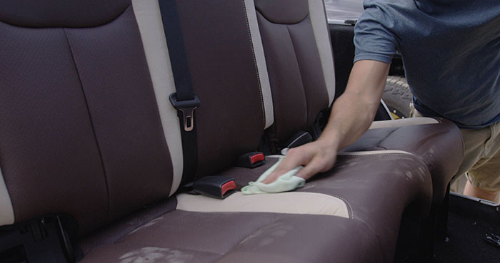 Wiping Katzkin Wranger Leather Seat Clean