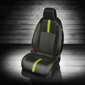 Black & Yellow Honda Civic Leather Seats