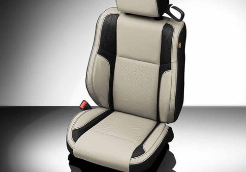 White and Black Dodge Challenger Seat Covers