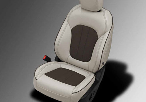 White and Black Chrysler 200 Seat Covers