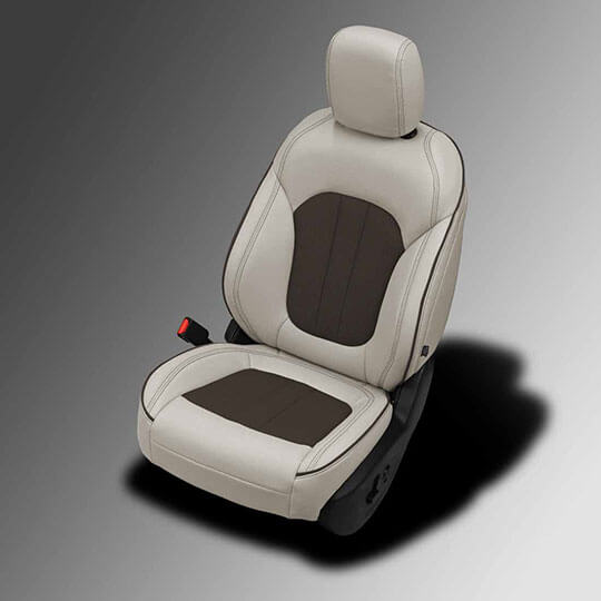White and Black Chrysler 200 Seat Covers