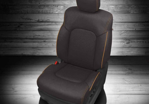 Black With Orange Stitching Nissan Armada Seat Covers