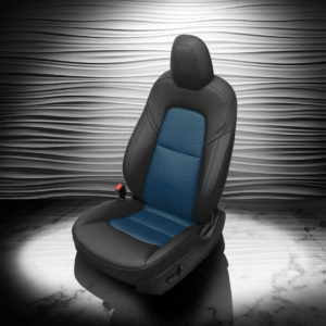 Black and Blue Tesla Model 3 Leather Seats