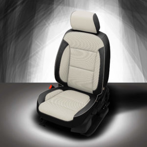 Black and White GMC Acadia Leather Seats