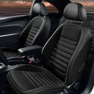Black VW Beetle Leather Seats With Stitching