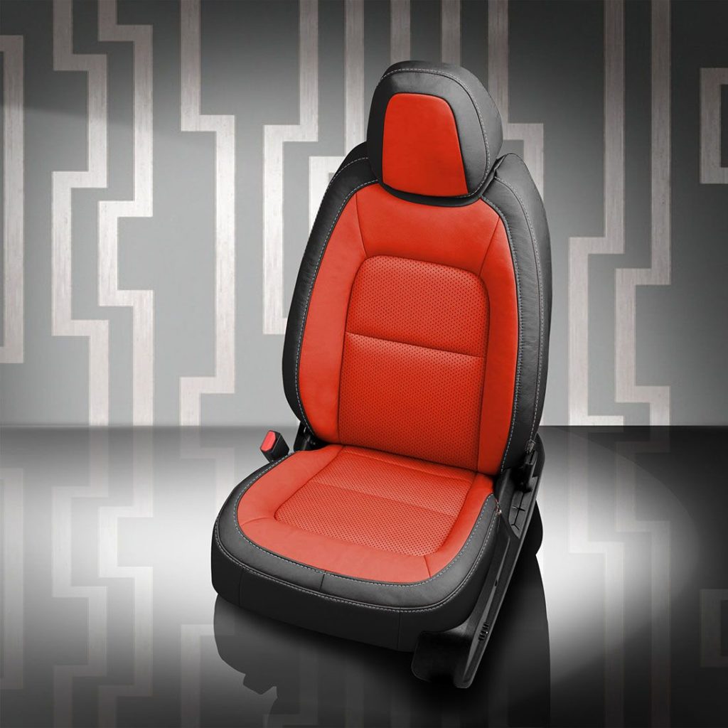 Red and Black Chevy Colorado Leather Seats