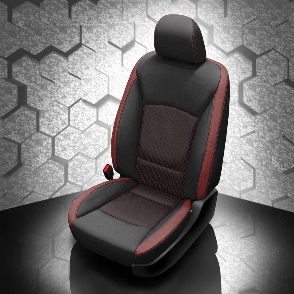 Red and Black Subaru Legacy Seat Covers