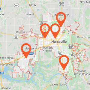 Katzkin Auto Upholstery Huntsville AL Map