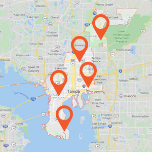Auto Upholstery Tampa Locations Map