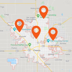 Car Upholstery Fresno CA Map