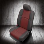 Red and Dark Grey Nissan Frontier Leather Seats