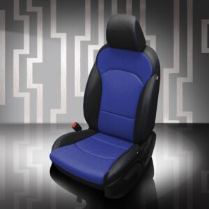 Black and Blue Kia Forte Seat Covers