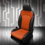 Orange and Black Kia Forte Leather Seats