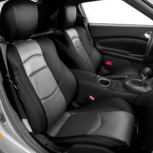 Black and Silver Nissan 370Z Leather Seats