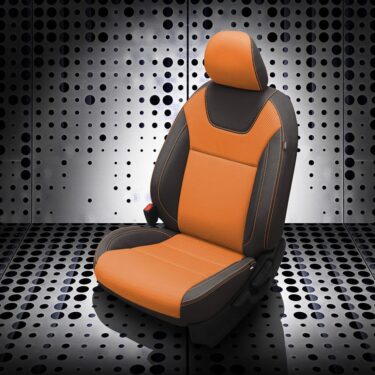 Orange and Black Nissan Kicks Leather Seats