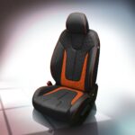 Orange and Black Hyundai Veloster Leather Seats