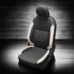 Black and White Nissan Versa Seat Covers