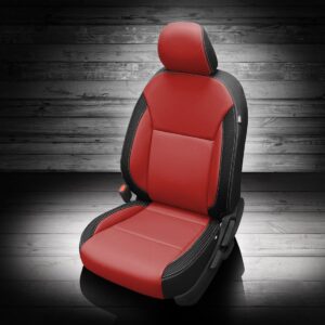 Red and Black Nissan Versa Leather Seats