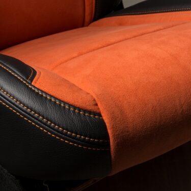 Orange and Black Suede Seat Covers