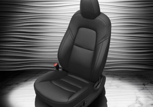 Black Leather Tesla Model Y Seat Covers