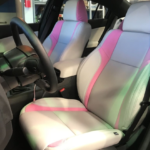 White and Pink Seat Covers