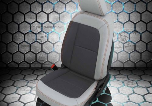 Gray and White Chevy Bolt Seat Covers