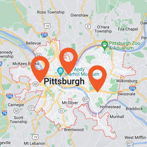 Katzkin Pittsburgh Auto Upholstery Map