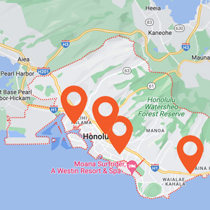 Katzkin Auto Upholstery Honolulu Locations Map