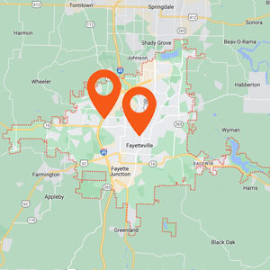 Katzkin Auto Upholstery Fayetteville AR Locations Map